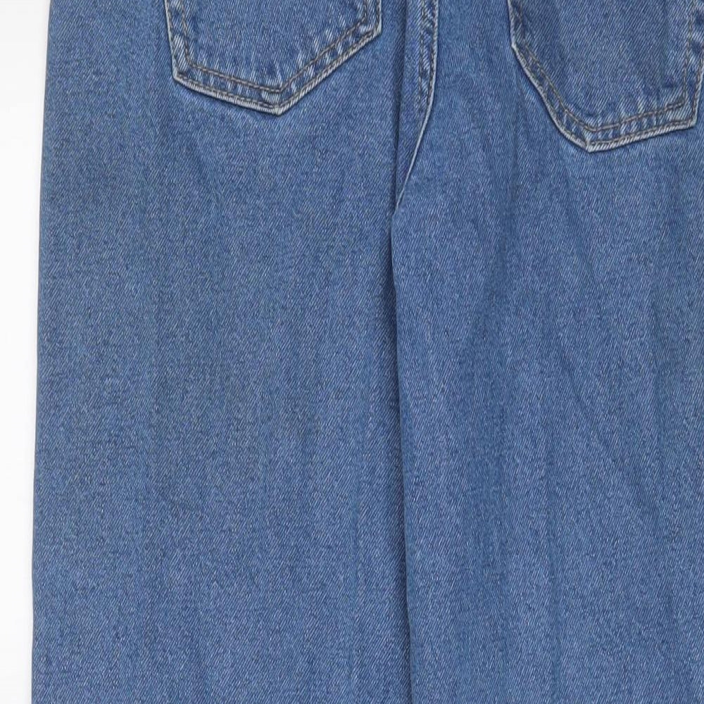 ASOS Womens Blue Cotton Straight Jeans Size 28 in L30 in Regular Button