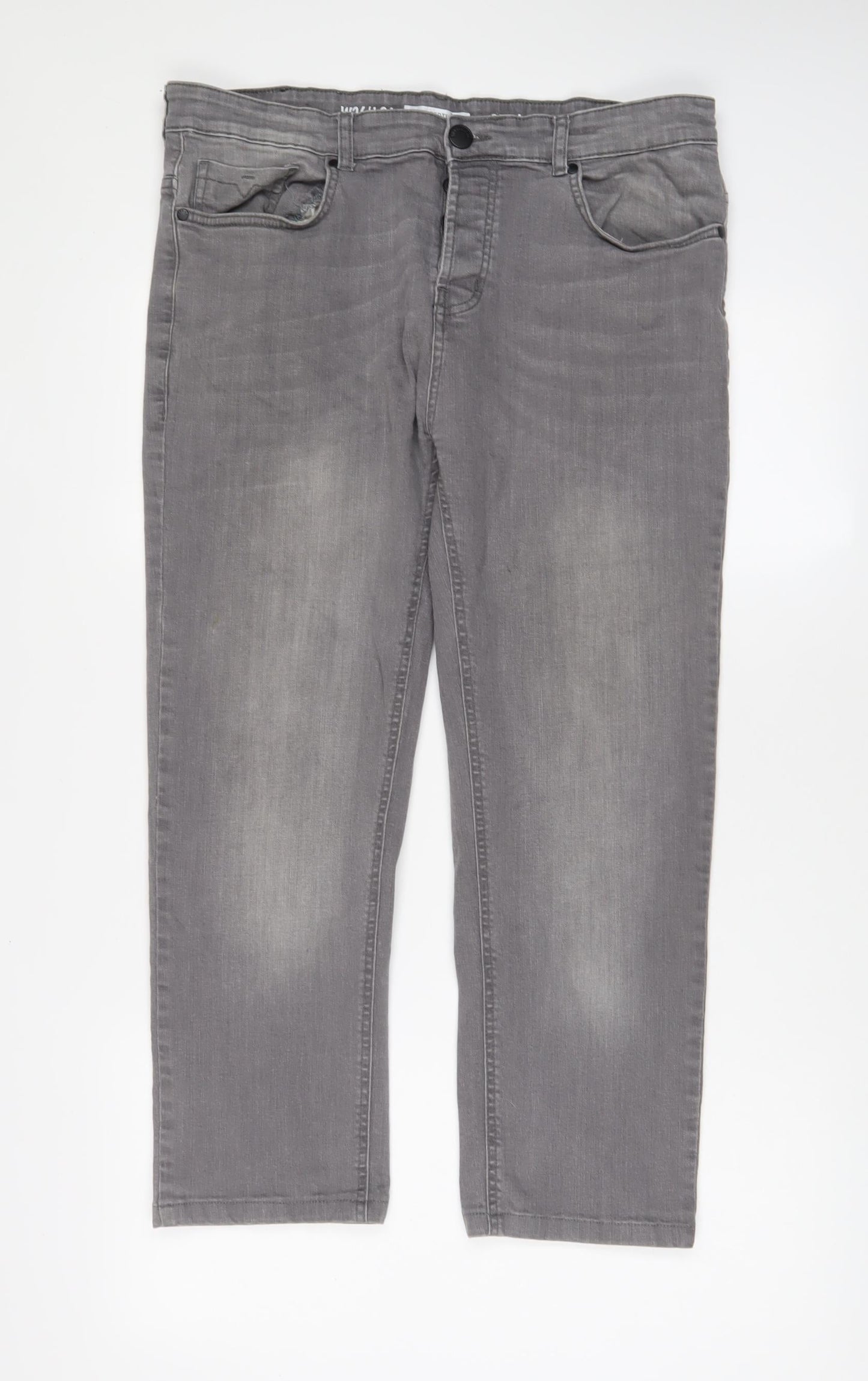 Denim & Supply Mens Grey Cotton Straight Jeans Size 36 in L34 in Slim Zip - Pockets