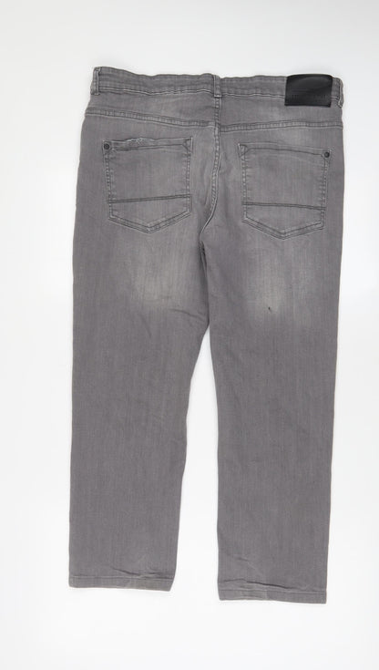Denim & Supply Mens Grey Cotton Straight Jeans Size 36 in L34 in Slim Zip - Pockets