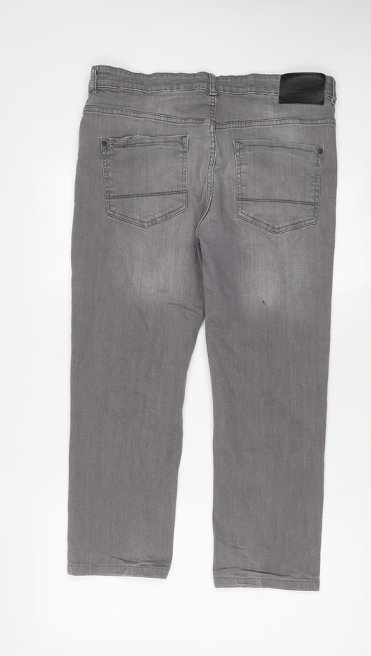 Denim & Supply Mens Grey Cotton Straight Jeans Size 36 in L34 in Slim Zip - Pockets