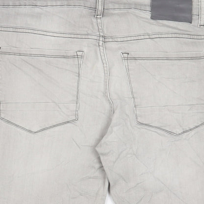 Denim & Co. Mens Grey Cotton Bermuda Shorts Size 34 in L11 in Regular Button - Pockets