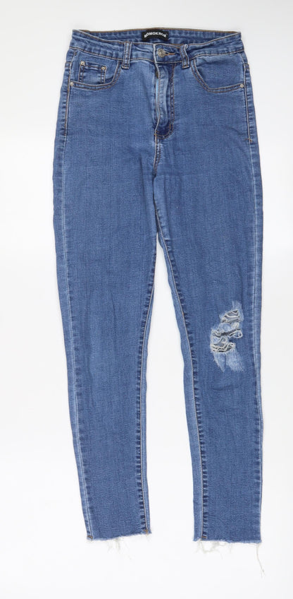 Womens UK Size 8 MOMOKROM Regular Fit Skinny Blue Jeans