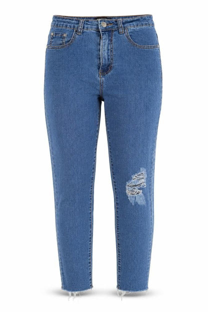 Womens UK Size 8 MOMOKROM Regular Fit Skinny Blue Jeans