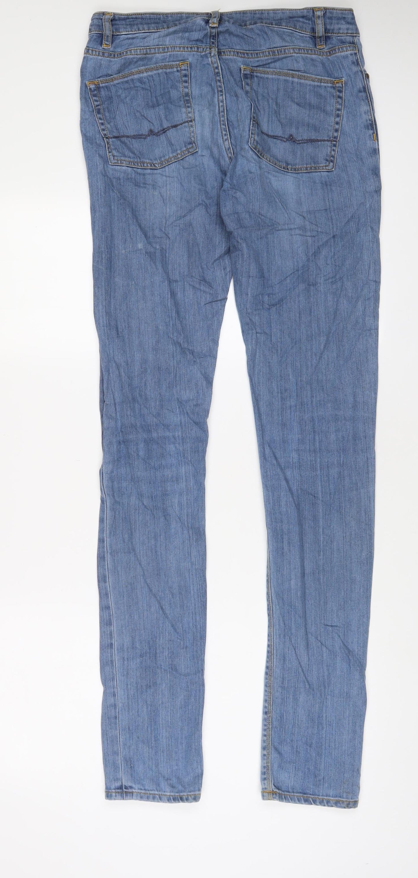 ASOS Womens Blue Cotton Skinny Jeans Size 30 in L36 in Regular Zip