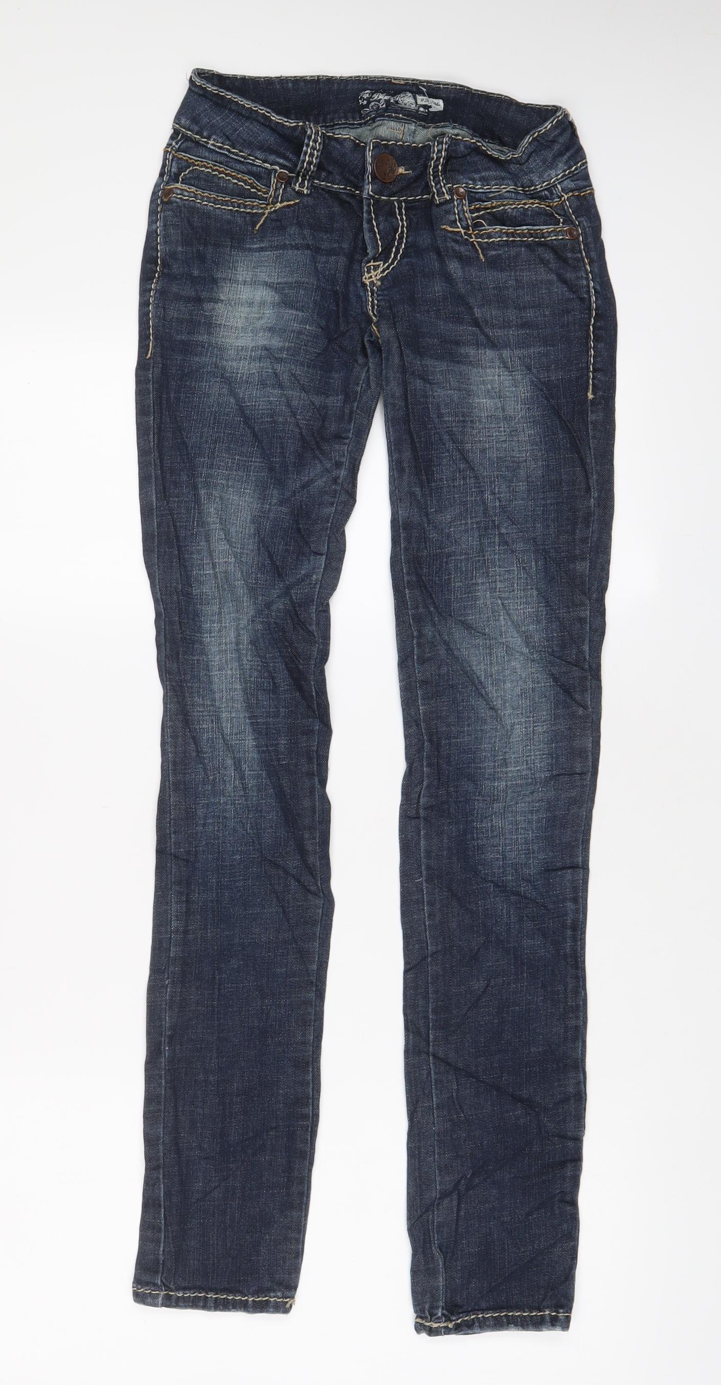 Womens UK Size 26 in Blue Rags Regular Fit Skinny Blue Jeans