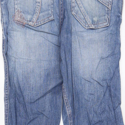 Womens UK Size 28 in H&M Regular Fit Cropped Blue Jeans