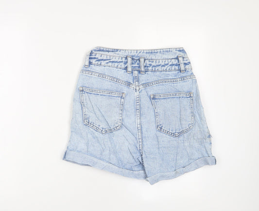 Denim & Co. Womens Blue Cotton Basic Shorts Size 8 L3 in Regular Zip
