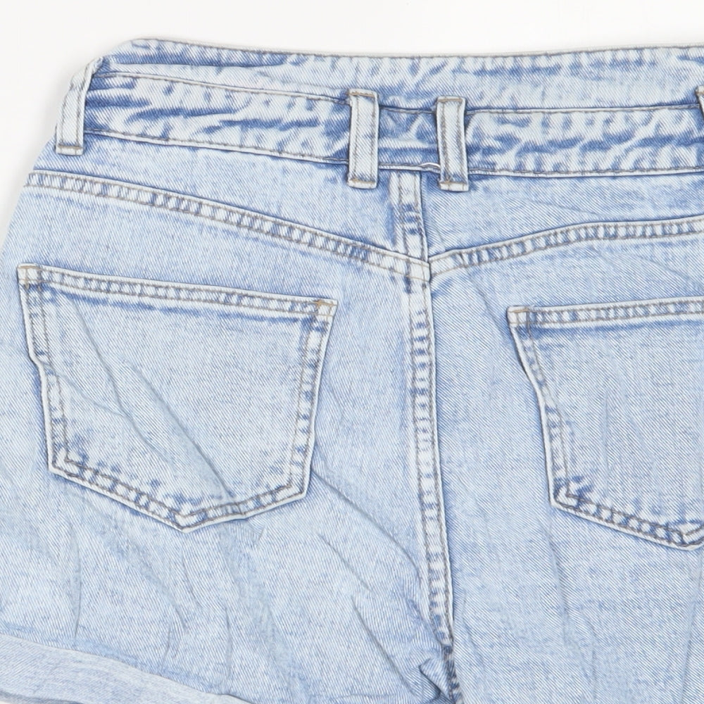 Denim & Co. Womens Blue Cotton Basic Shorts Size 8 L3 in Regular Zip