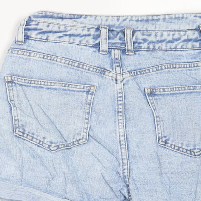 Denim & Co. Womens Blue Cotton Basic Shorts Size 8 L3 in Regular Zip