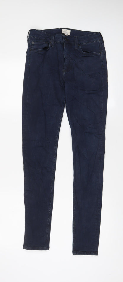 French Connection Womens Blue Cotton Skinny Jeans Size 8 L30 in Regular Zip