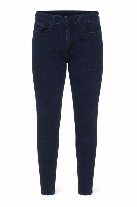 Front view of French Connection women’s blue cotton skinny jeans, size UK 8, 30-inch leg regular zip