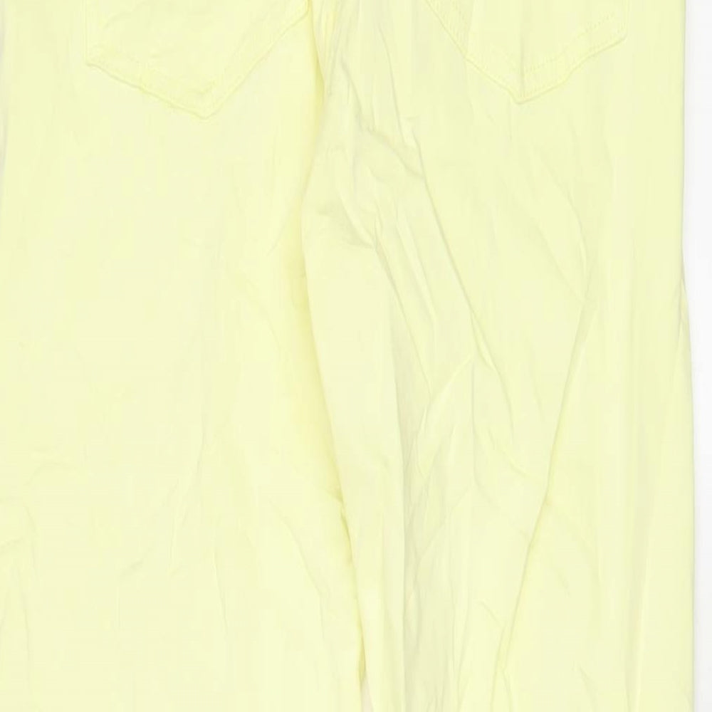 NEXT Womens Yellow Cotton Straight Jeans Size 12 L26 in Regular Zip