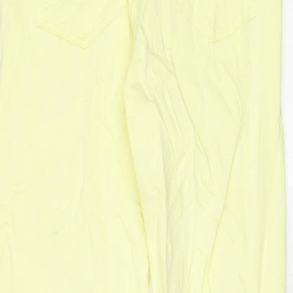 NEXT Womens Yellow Cotton Straight Jeans Size 12 L26 in Regular Zip