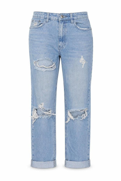 Womens UK Size 8 Missguided Regular Fit Straight Blue Jeans