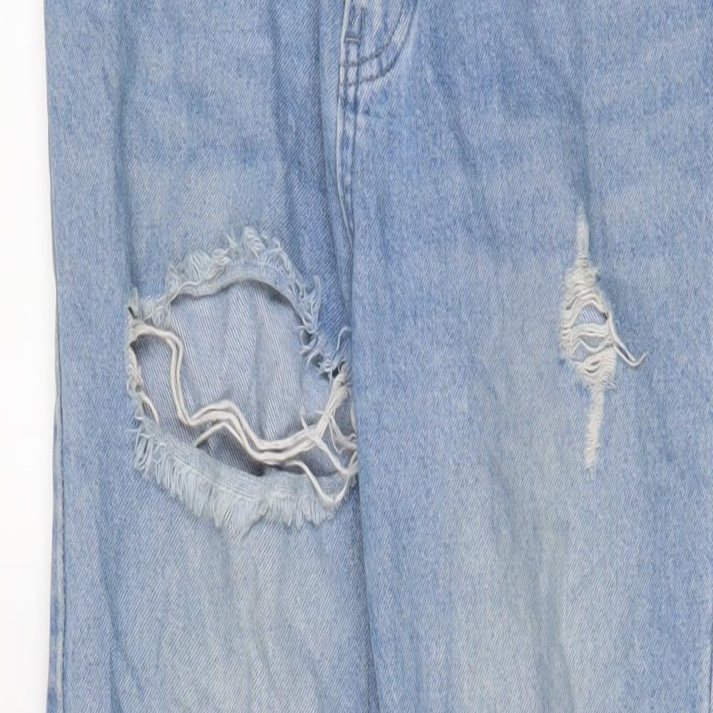 Missguided Womens Blue Cotton Straight Jeans Size 8 L27 in Regular Zip