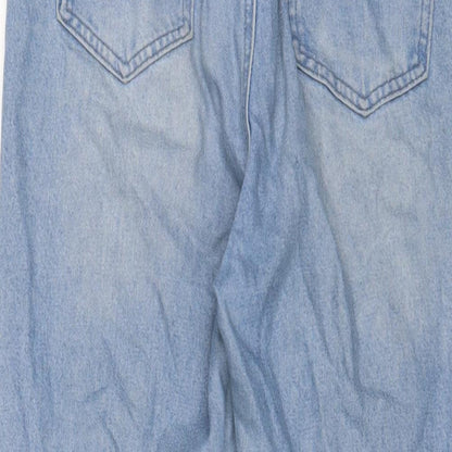 Missguided Womens Blue Cotton Straight Jeans Size 8 L27 in Regular Zip