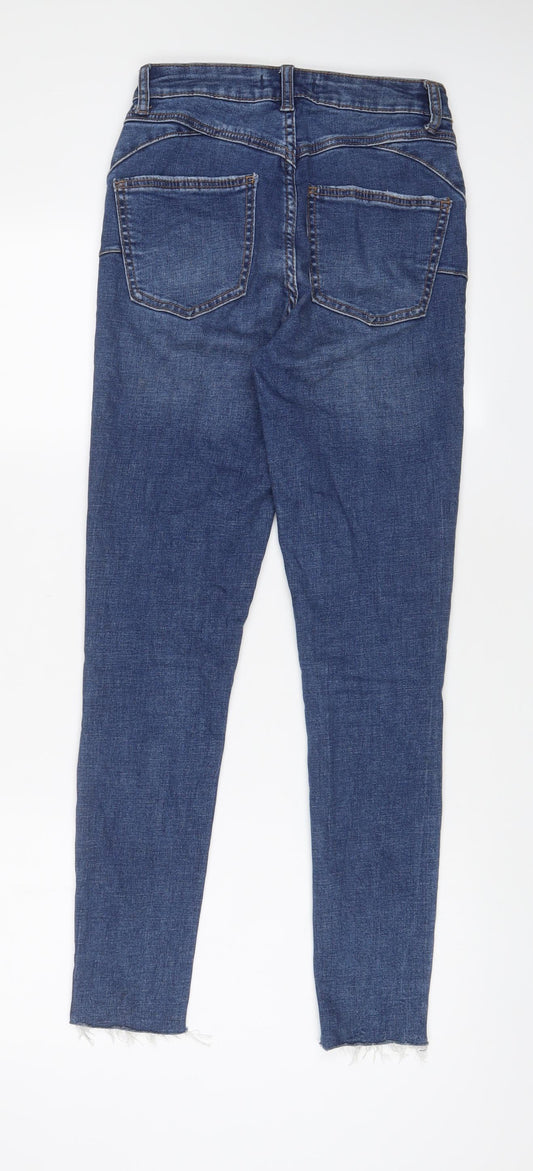 Denim & Co. Womens Blue Cotton Skinny Jeans Size 8 L26 in Regular Zip