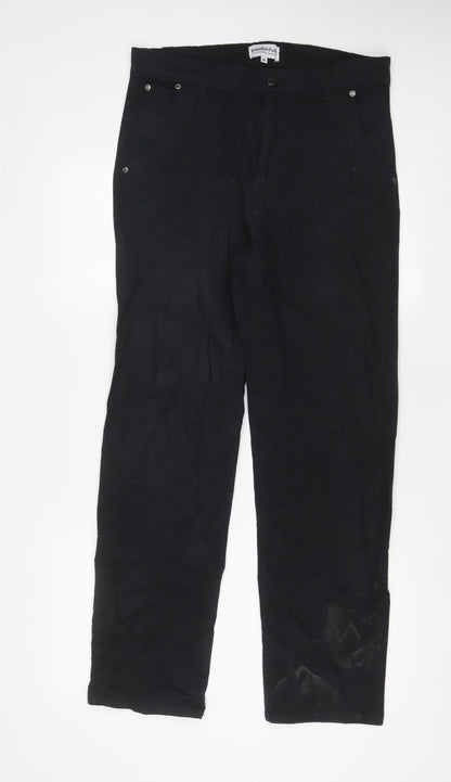 Mens UK Size M Paidnfull. Regular Fit Straight Black Jeans