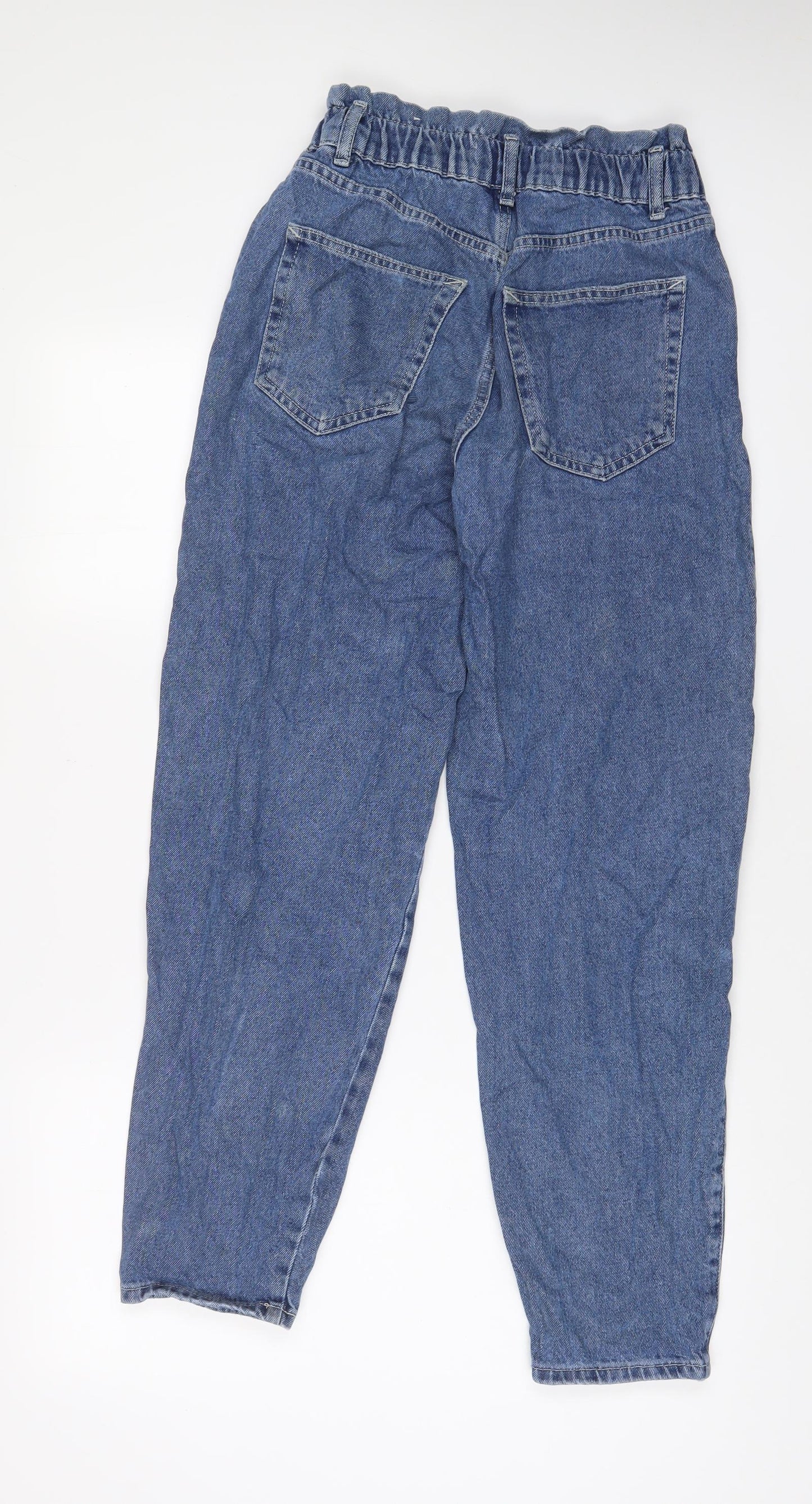Pull&Bear Womens Blue Cotton Straight Jeans Size 8 L30 in Regular Zip