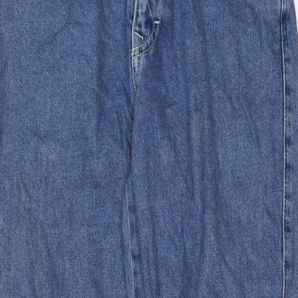 Pull&Bear Womens Blue Cotton Straight Jeans Size 8 L30 in Regular Zip