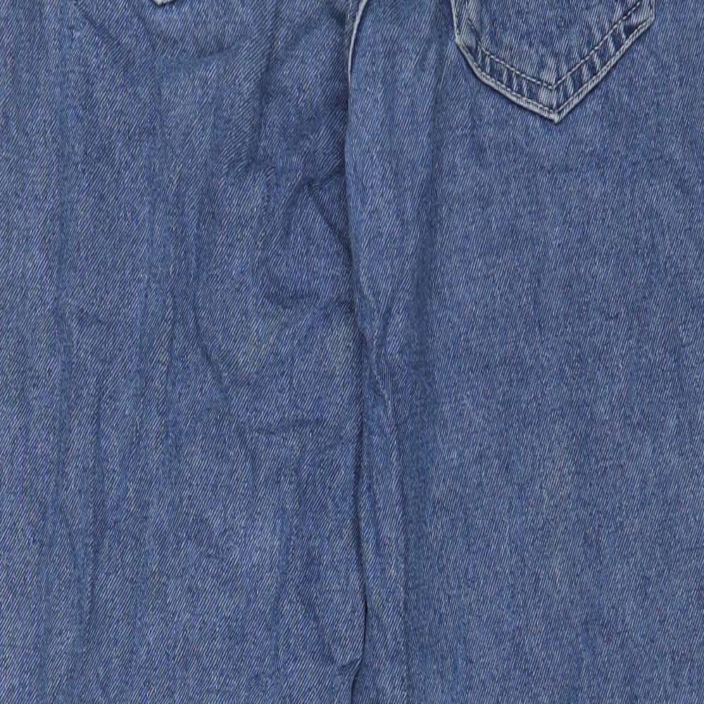 Pull&Bear Womens Blue Cotton Straight Jeans Size 8 L30 in Regular Zip