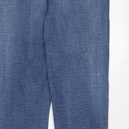 Denim & Co. Womens Blue Cotton Skinny Jeans Size 10 L26 in Regular Zip