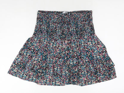 Only Womens Multicoloured Floral Polyester Pleated Skirt Size 10