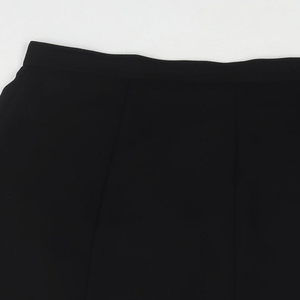 Design Essentials Womens Black Polyester Pleated Skirt Size 20 Zip