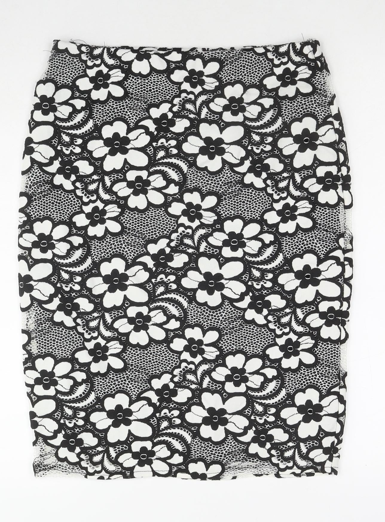 David Emanuel Womens Multicoloured Floral Nylon A-Line Skirt Size 10