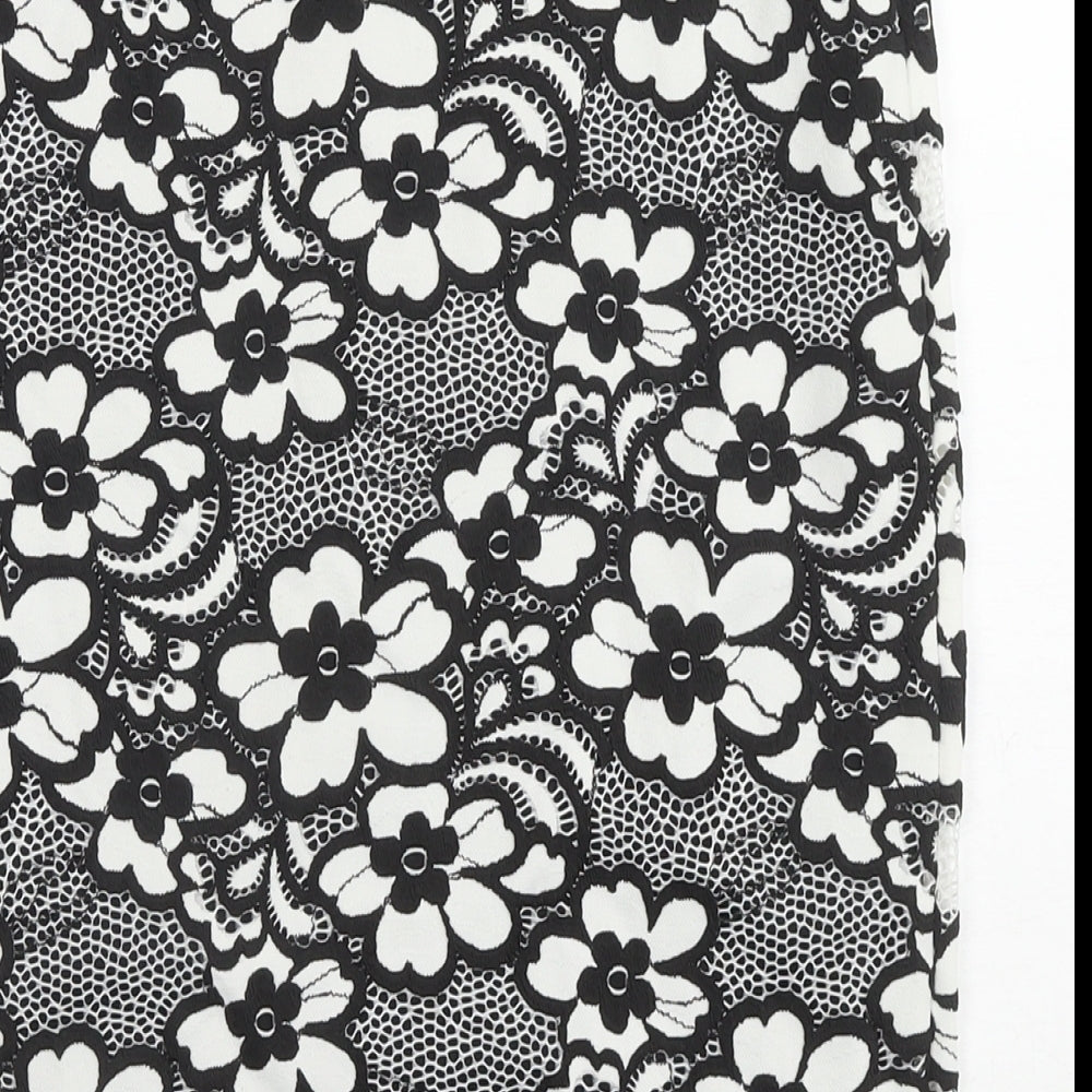 David Emanuel Womens Multicoloured Floral Nylon A-Line Skirt Size 10