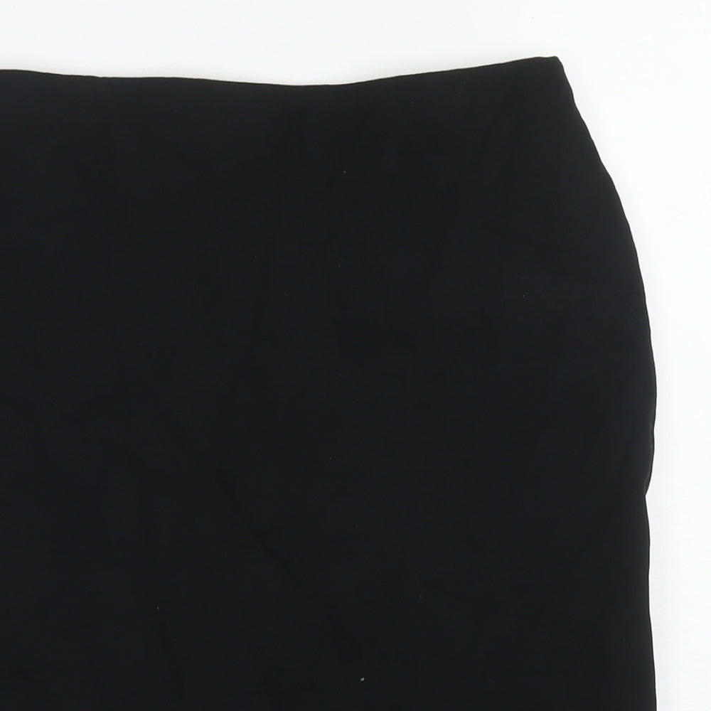 Marks and Spencer Womens Black Viscose A-Line Skirt Size 12