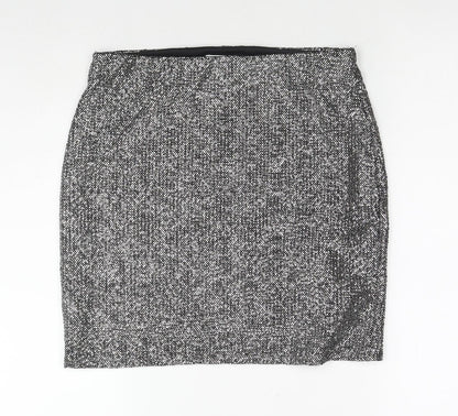 H&M Womens Silver Polyester A-Line Skirt Size M