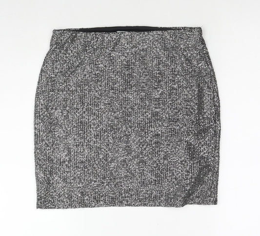 H&M Womens Silver Polyester A-Line Skirt Size M