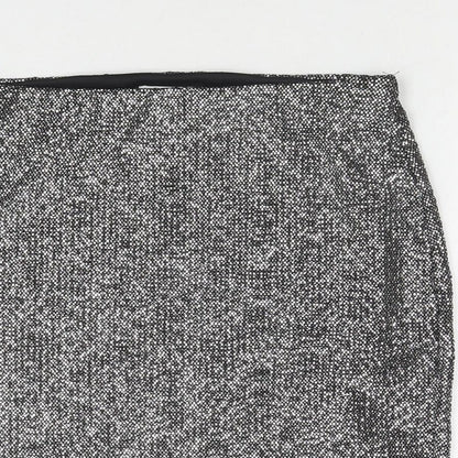 H&M Womens Silver Polyester A-Line Skirt Size M