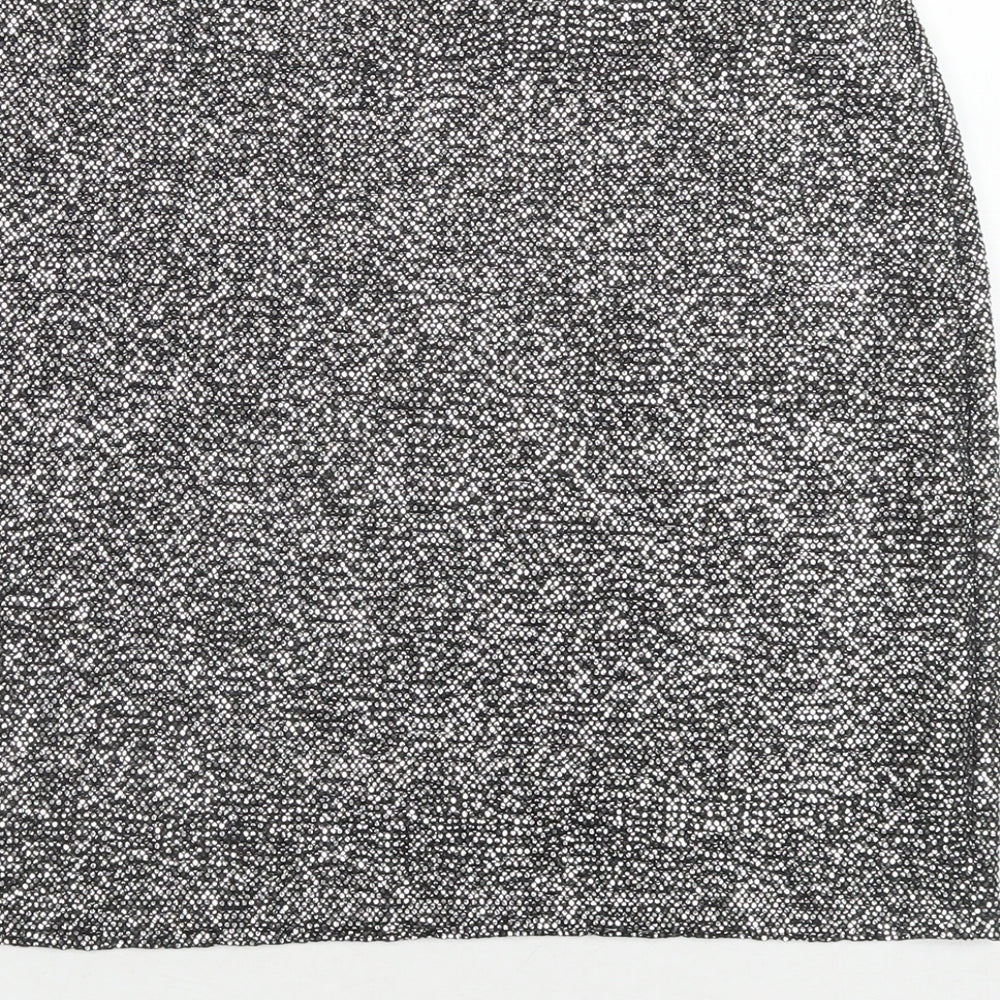 H&M Womens Silver Polyester A-Line Skirt Size M