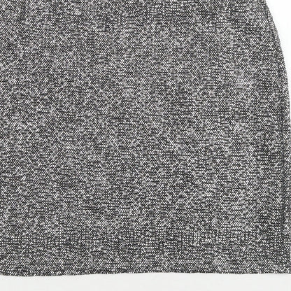 H&M Womens Silver Polyester A-Line Skirt Size M