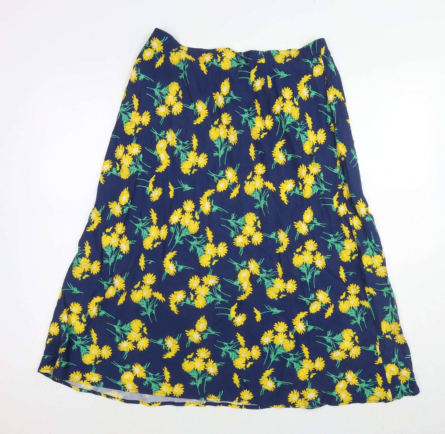 Finery Womens Blue Floral Viscose A-Line Skirt Size 14