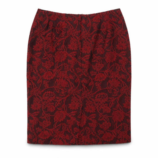 Alex&Co. Womens Red Floral Acrylic A-Line Skirt Size 16 Zip