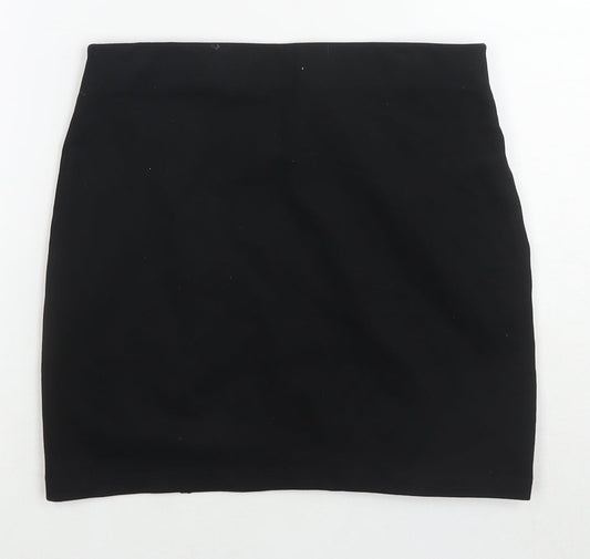 Mango Womens Black Viscose Mini Skirt Size S