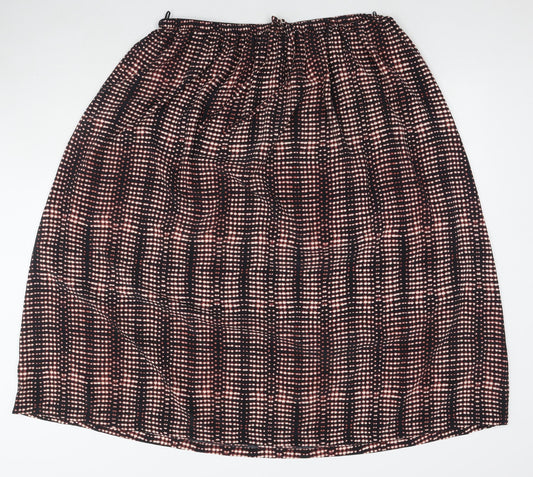 Per Una Womens Multicoloured Geometric Polyester Pleated Skirt Size 16 Drawstring