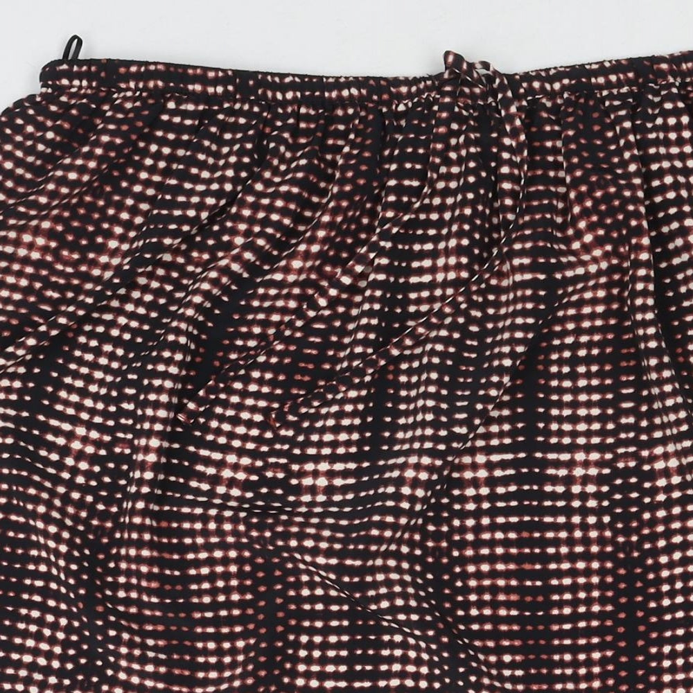 Per Una Womens Multicoloured Geometric Polyester Pleated Skirt Size 16 Drawstring