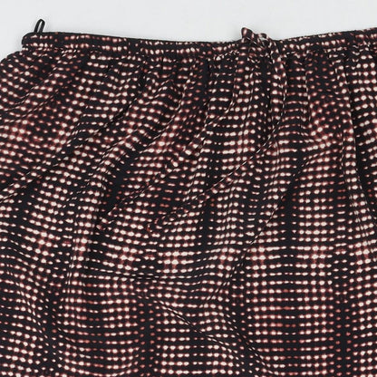 Per Una Womens Multicoloured Geometric Polyester Pleated Skirt Size 16 Drawstring