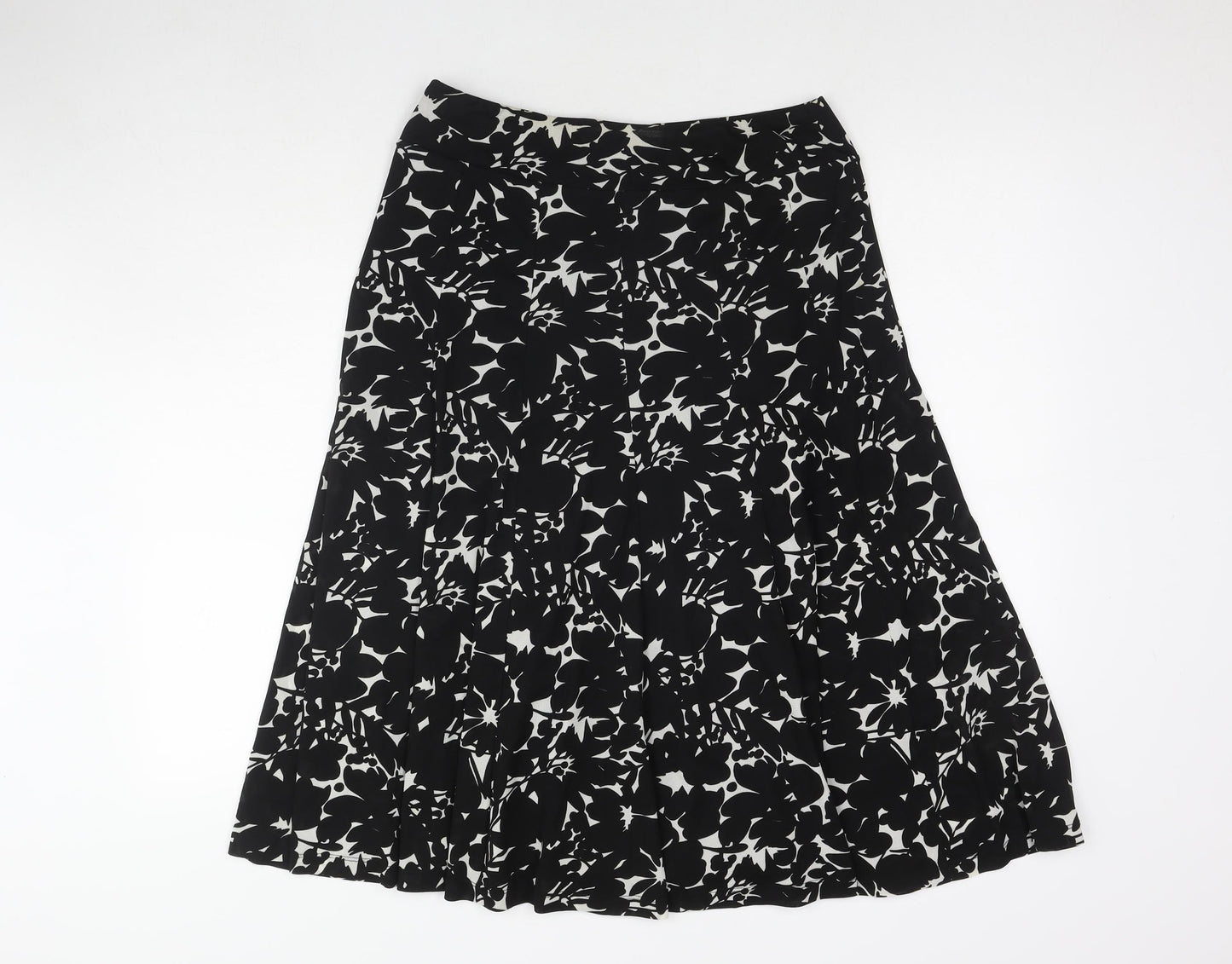 Anne Klein Womens Black Geometric Polyester A-Line Skirt Size S
