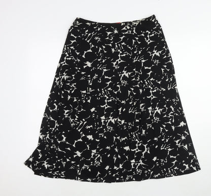 Anne Klein Womens Black Geometric Polyester A-Line Skirt Size S
