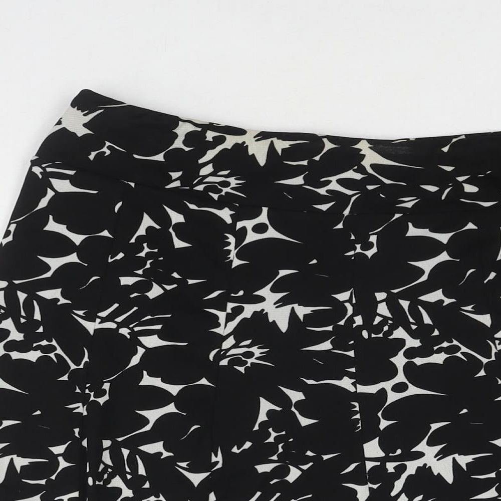 Anne Klein Womens Black Geometric Polyester A-Line Skirt Size S