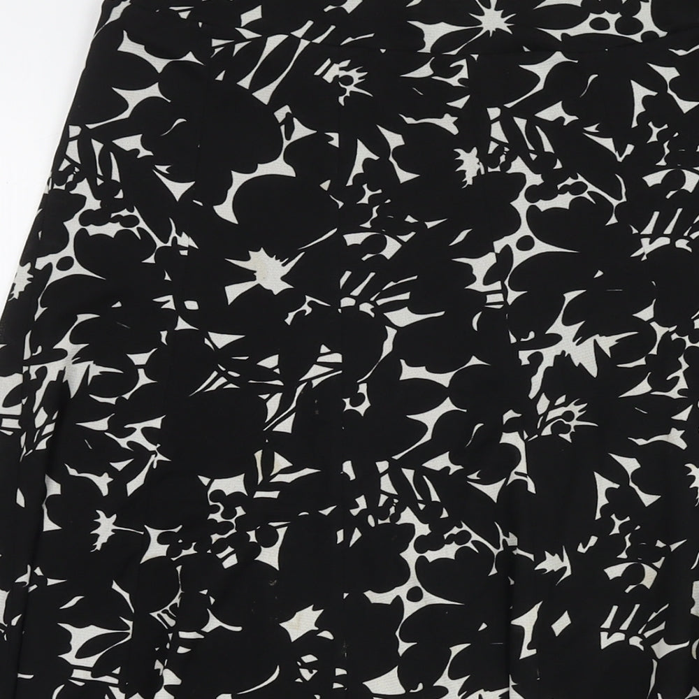Anne Klein Womens Black Geometric Polyester A-Line Skirt Size S