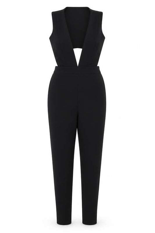 Womens UK Size 6 In the Style One-Piece Black Jumpsuit