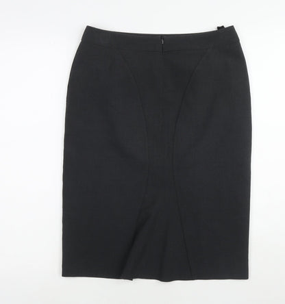 Marks and Spencer Womens Grey Polyester A-Line Skirt Size 8 Zip