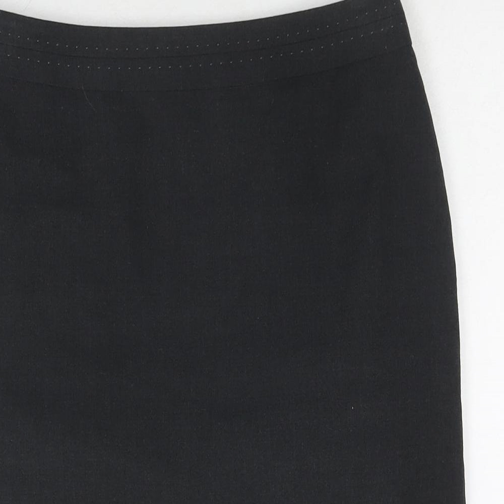 Marks and Spencer Womens Grey Polyester A-Line Skirt Size 8 Zip