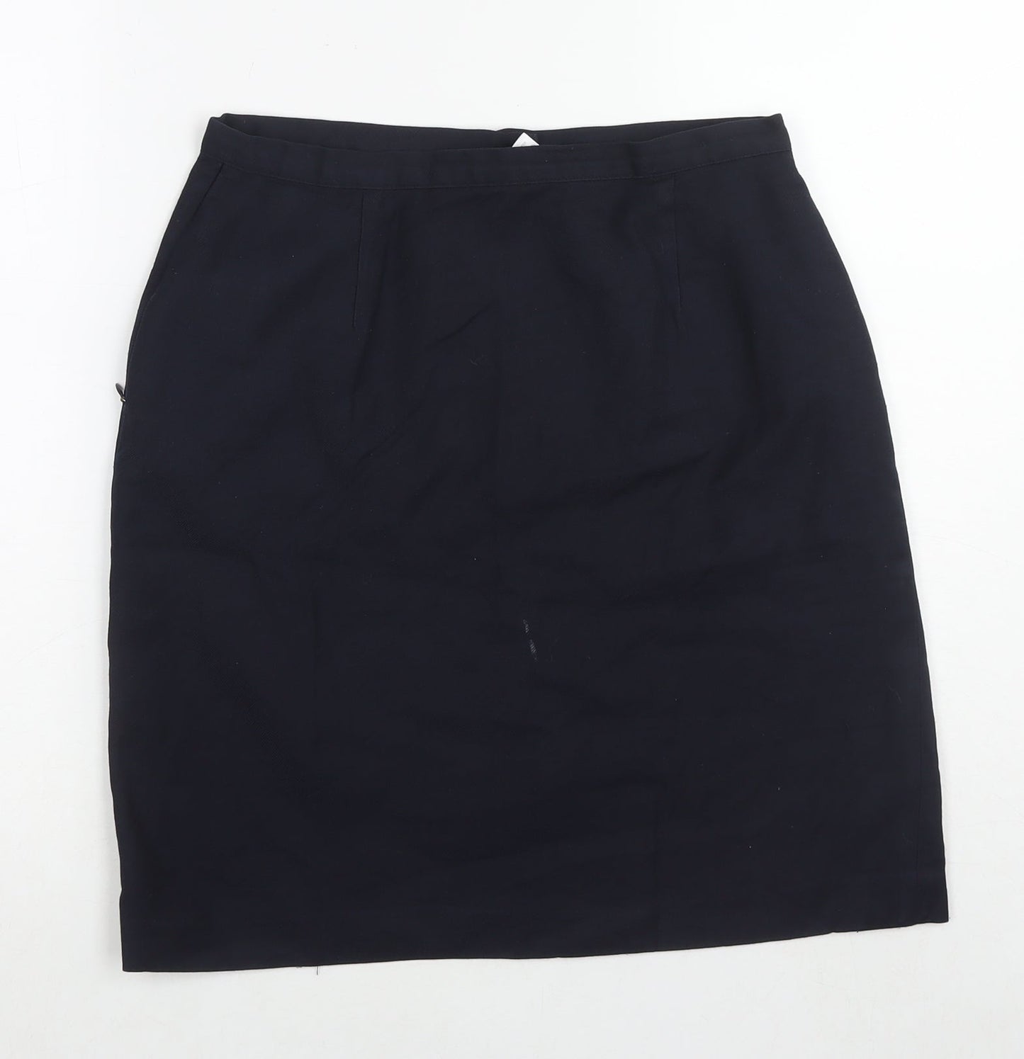 Trutex Womens Blue Cotton A-Line Skirt Size 30 in Zip